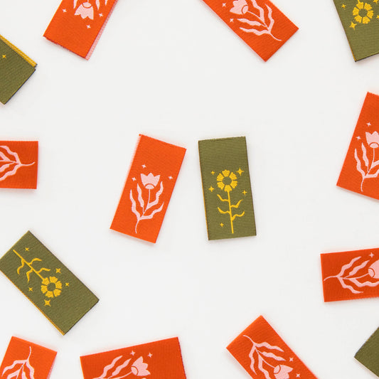 Floral Design Multipack Woven Labels