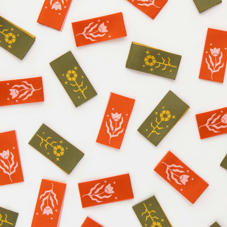 Floral Design Multipack Woven Labels