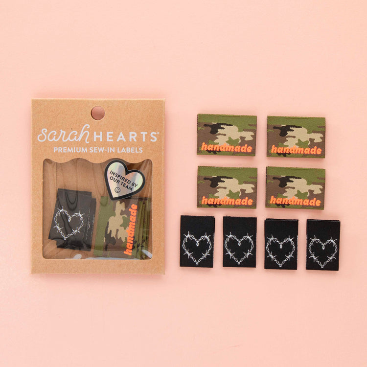 Camo and Barbed Wire Multipack Woven Labels