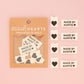 Organic Cotton Sew In Labels - Made by Auntie + Black Hearts Multipack - 8 pack