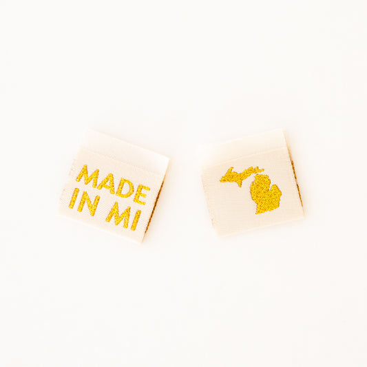 Made in My State Gold Woven Labels