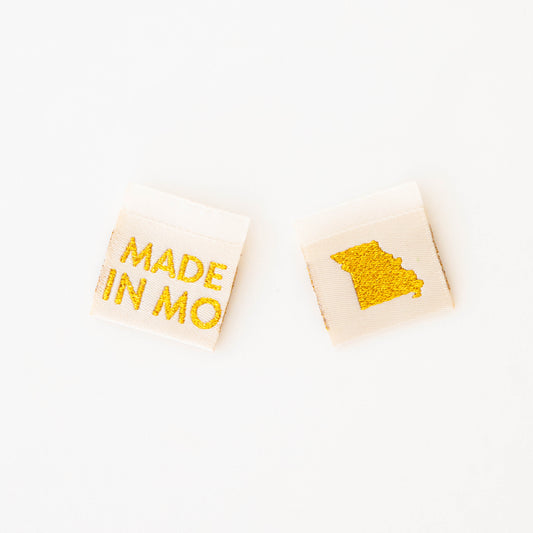 Made in My State Gold Woven Labels