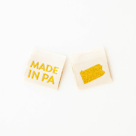 Made in My State Gold Woven Labels