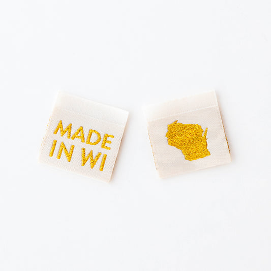 Made in My State Gold Woven Labels