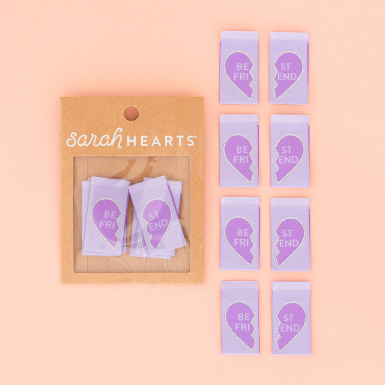 Best Friend Friendship Heart Woven Labels – Sarah Hearts