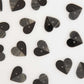 Large Two Toned Black Heart Buttons