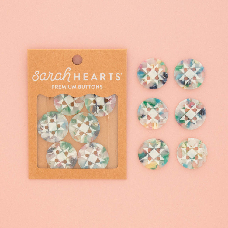 Large Confetti Quilt Star Buttons