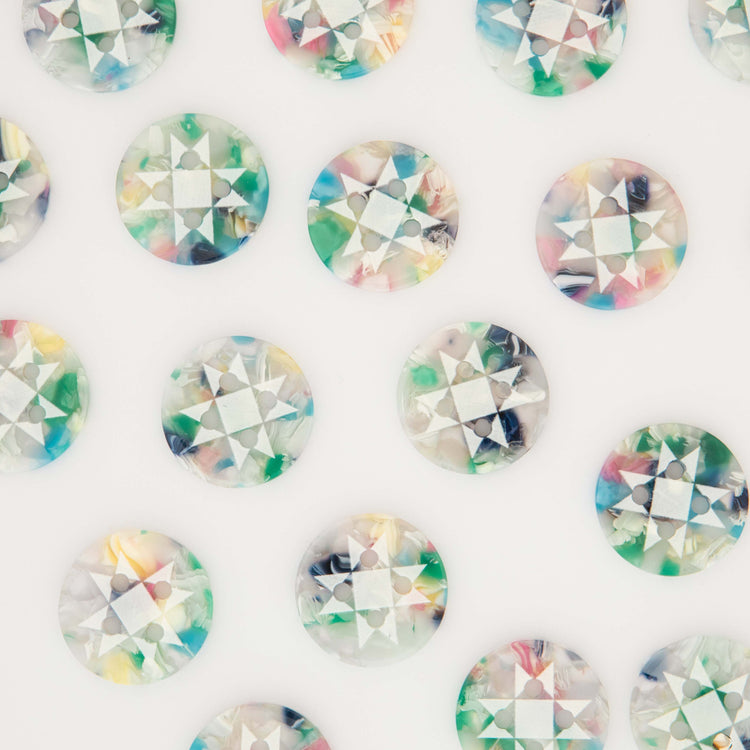 Large Confetti Quilt Star Buttons