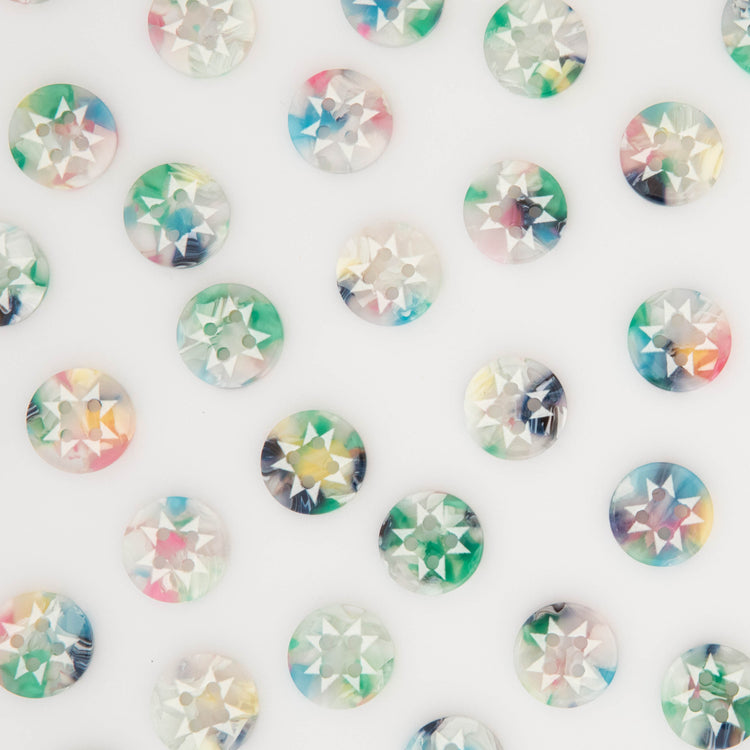 Small Confetti Quilt Star Buttons