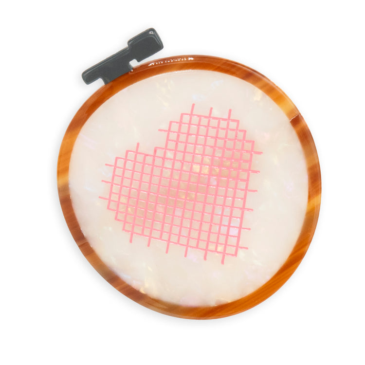 Cross Stitch Embroidery Hoop French Barrette