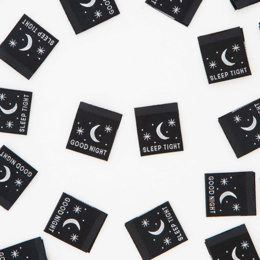 Good Night Sleep Tight Glow in the Dark Woven Labels