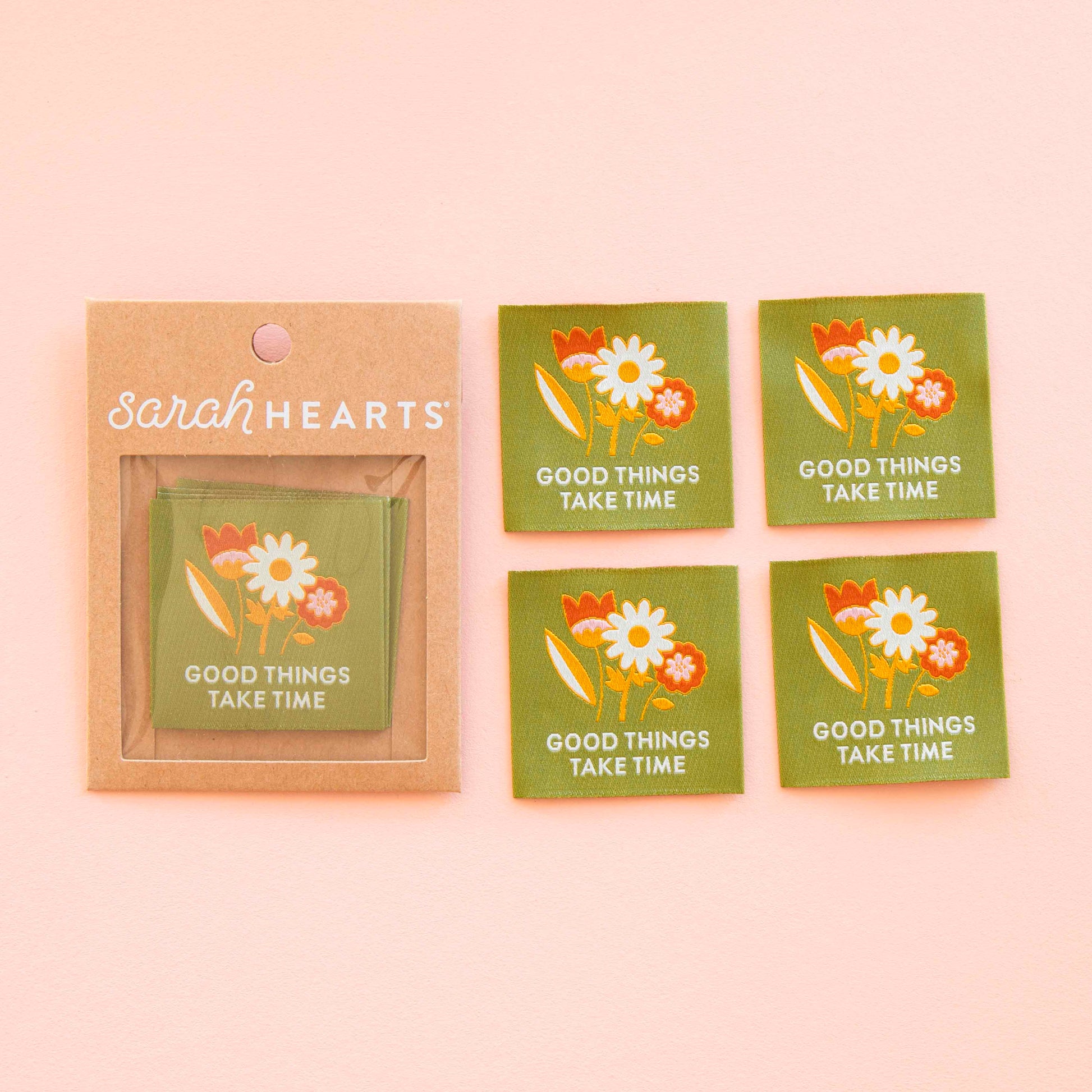 Good Things Take Time Woven Sewing Labels – Sarah Hearts