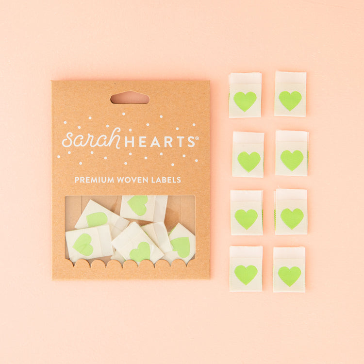 Green Heart Woven Labels