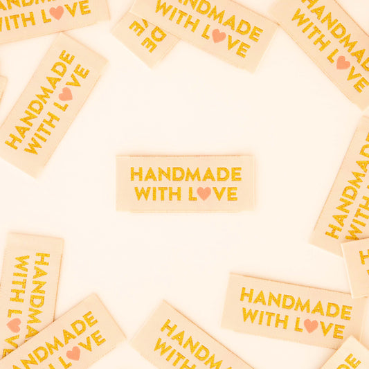 Handmade with Love Gold Woven Labels