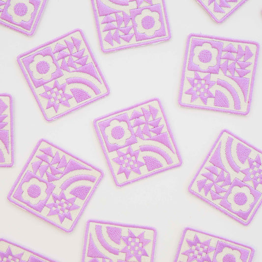 Lavender Quilt Block Iron-On Patch