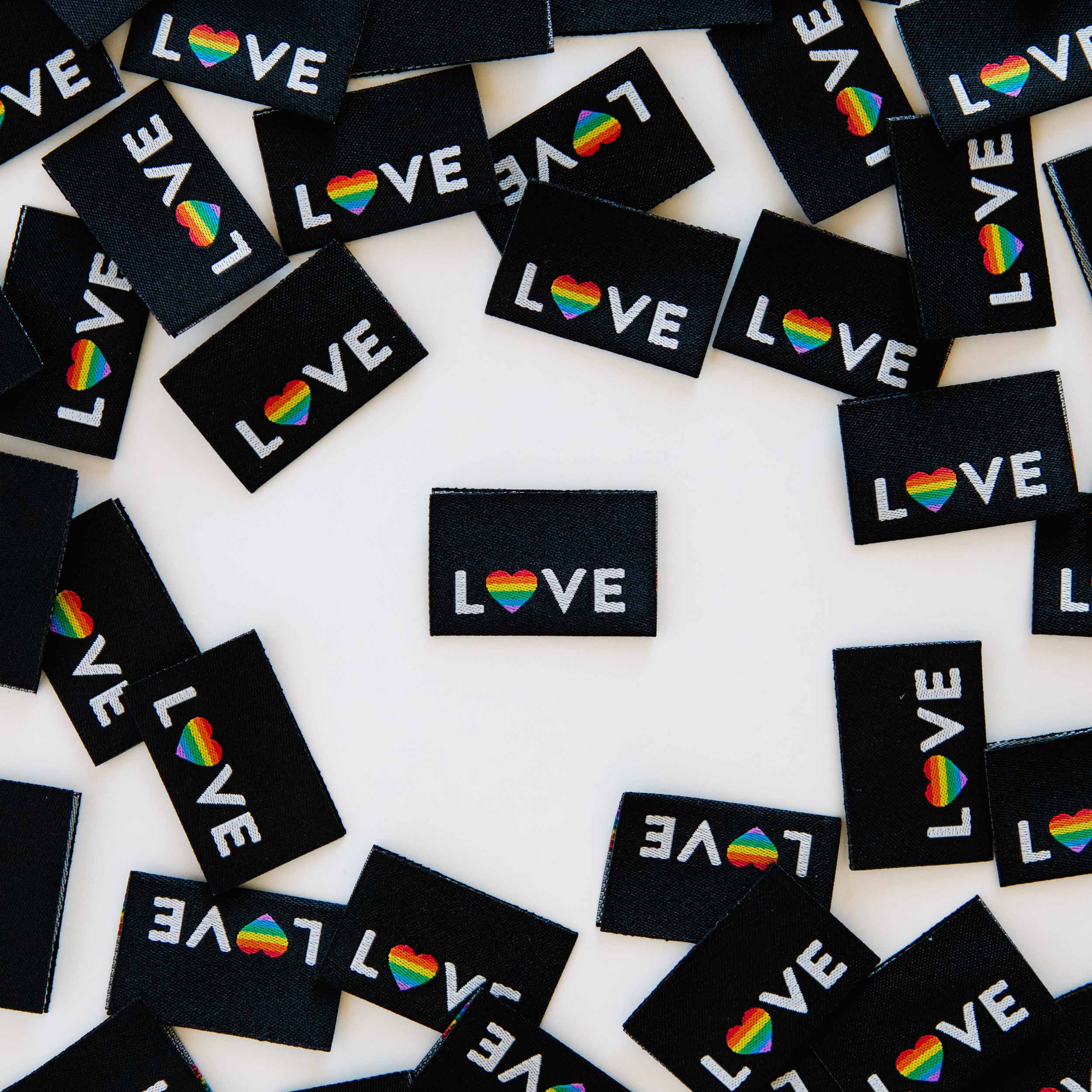 Love Pride Heart Woven Labels โ Sarah Hearts