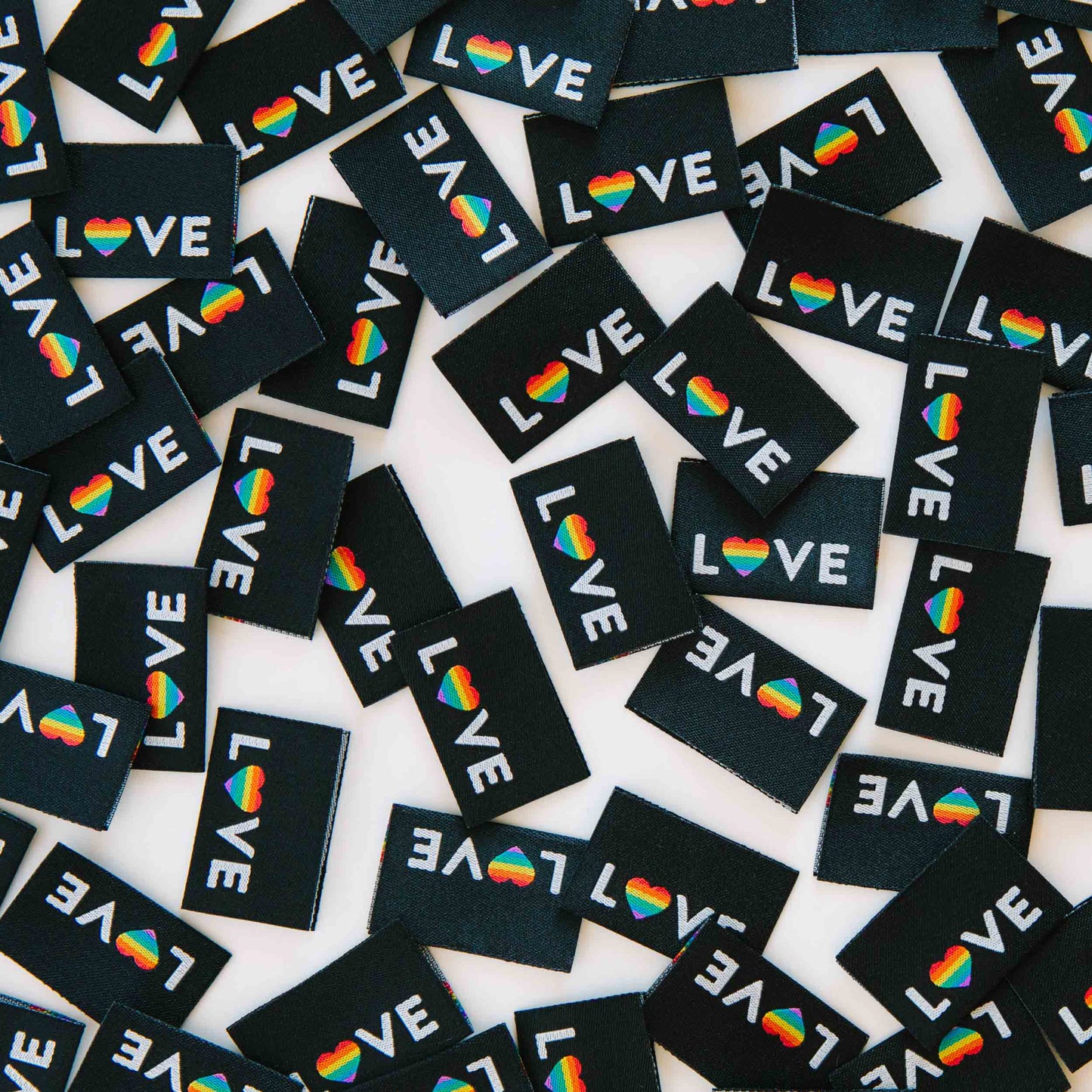 Love Pride Heart Woven Labels