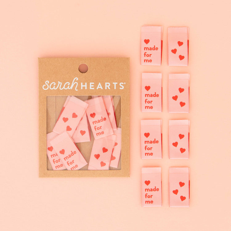 Made for Me Heart Woven Labels