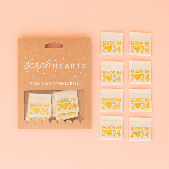 Made in 2024 Metallic Gold Woven Labels – Sarah Hearts