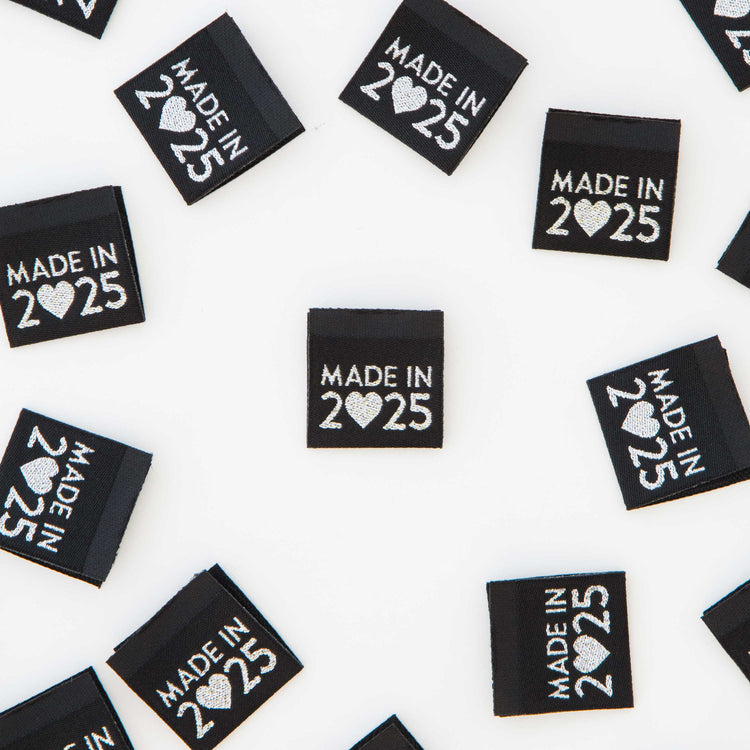 Made in 2025 Silver Woven Labels