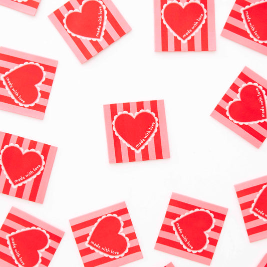 Made with Love Heart Large Woven Labels