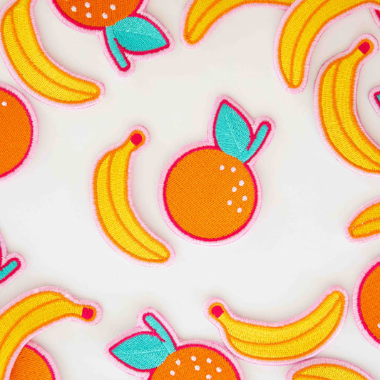 Banana and Orange Sticker Patches - 2 Pack