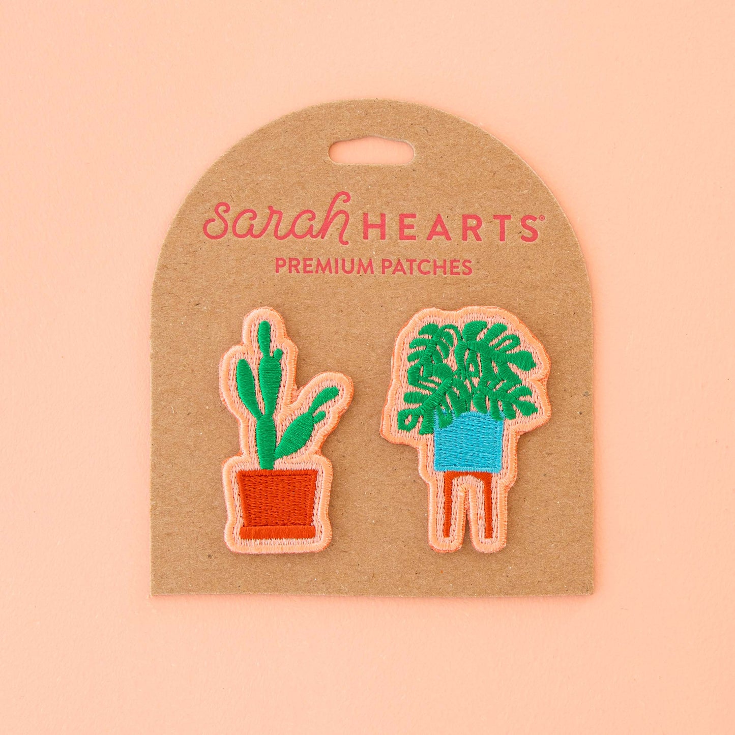 Monstera and Cactus Embroidered Patches - 2 Pack