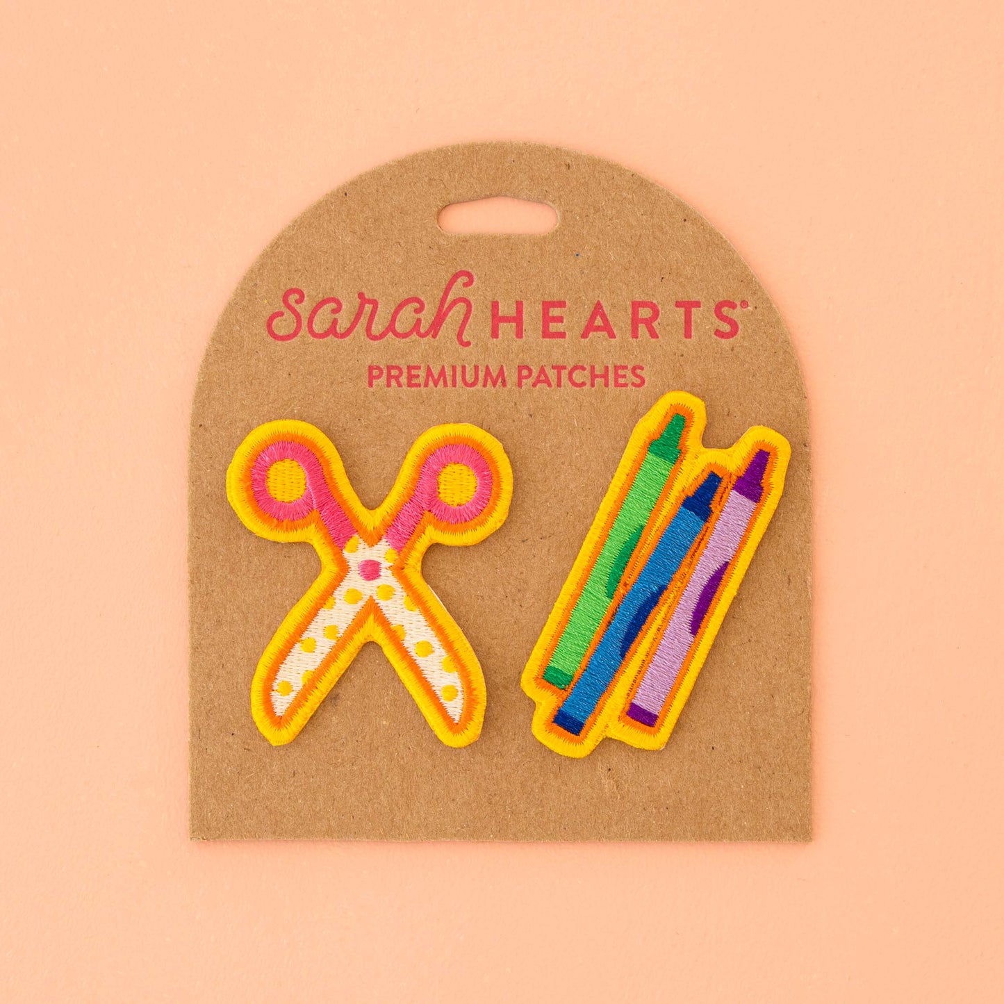 Scissors and Crayons Embroidered Patches - 2 Pack