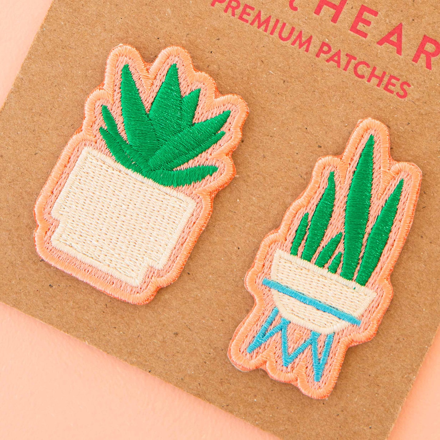 Snake Plant and Succulent Embroidered Patches - 2 Pack