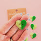 Green Two Toned Heart Buttons - 1" (25mm) - 6 pack