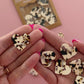 Large Black + Cream Tortoise Heart Buttons
