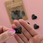 Large Two Toned Black Heart Buttons