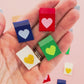 Woven Sew In Labels - Holiday Hearts Multipack - 8 pack