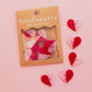 Red + Pink Two Toned Heart Buttons - 1" (25mm) - 6 pack