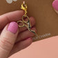 Gold Stork Scissor Zipper Charm