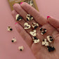 Small Black + Cream Tortoise Heart Buttons