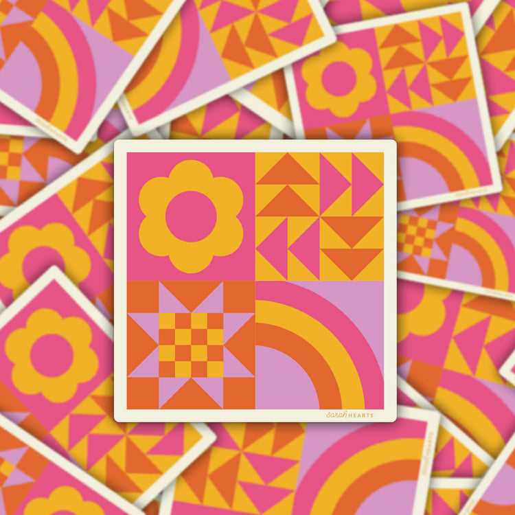 Colorful Quilt Block Sticker