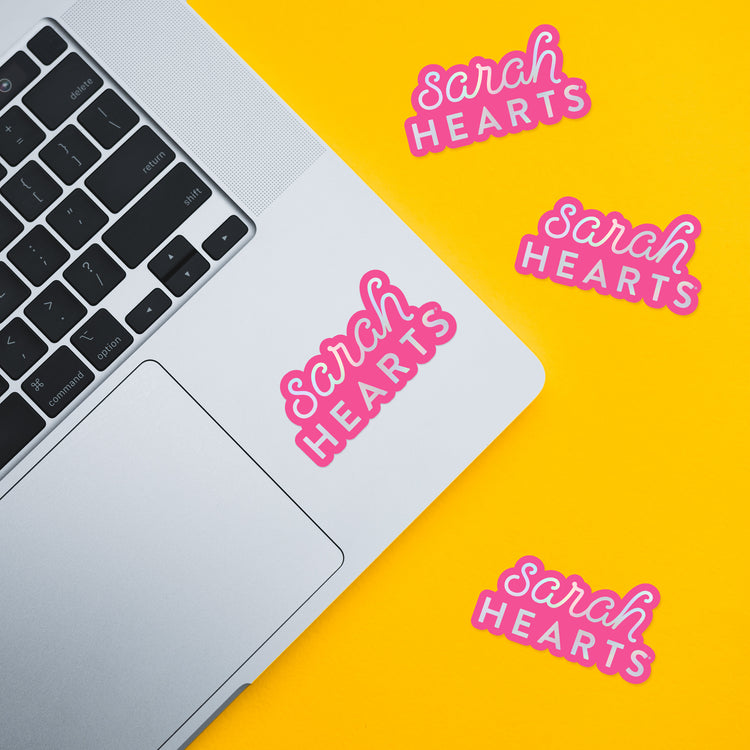 Sarah Hearts Holographic Logo Sticker