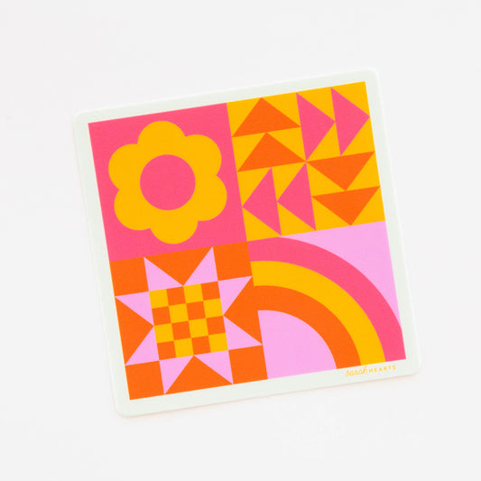 Colorful Quilt Block Sticker