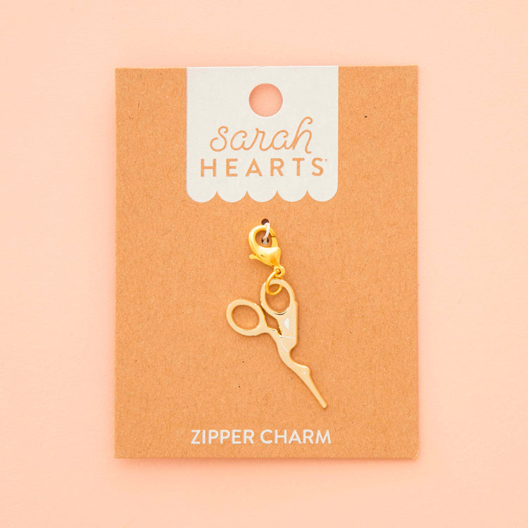 Gold Stork Scissor Zipper Charm