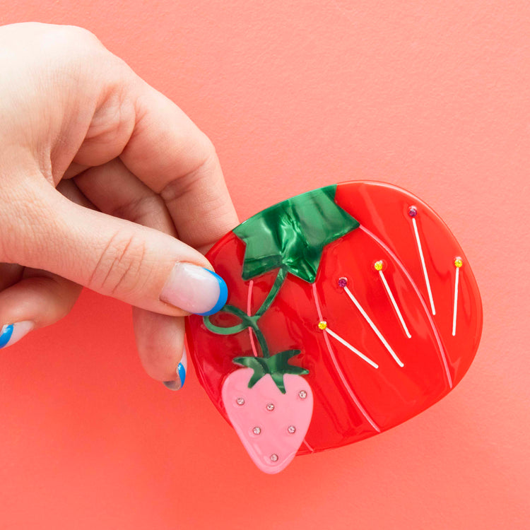 Sewing Tomato Pincushion French Barrette