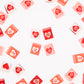 Valentine's Red Candy Heart Woven Labels