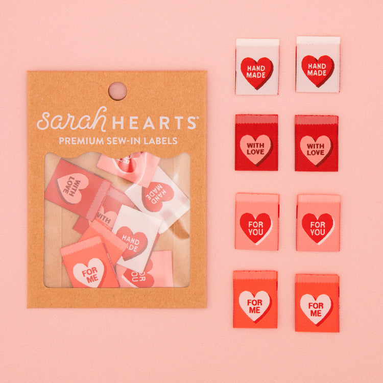 Valentine's Red Candy Heart Woven Labels