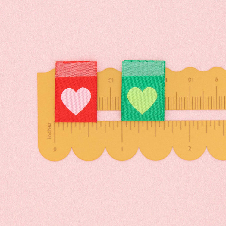 Woven Sew In Labels - Holiday Hearts Multipack - 8 pack
