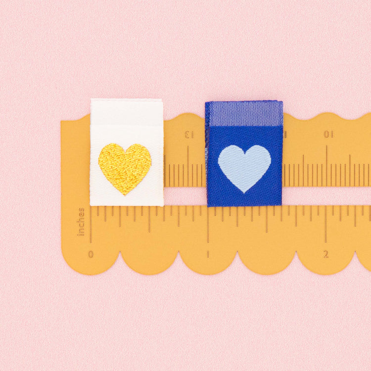 Woven Sew In Labels - Holiday Hearts Multipack - 8 pack