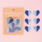 Blue Two Toned Heart Buttons - 1" (25mm) - 6 pack