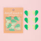 Green Two Toned Heart Buttons - 1" (25mm) - 6 pack