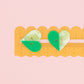 Green Two Toned Heart Buttons - 1" (25mm) - 6 pack