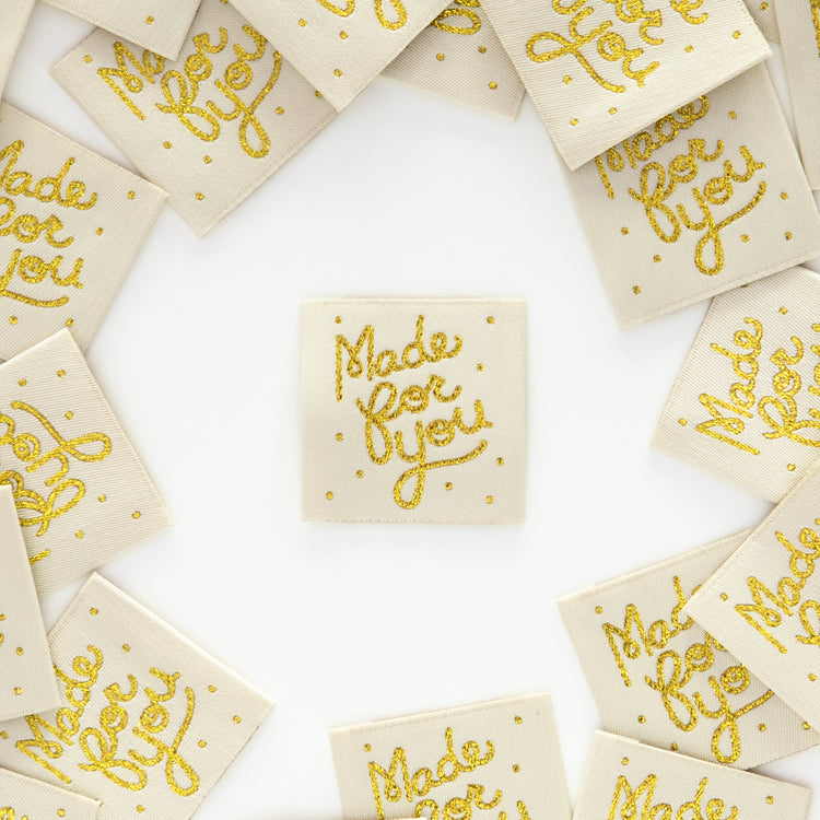Made for You Gold Woven Labels