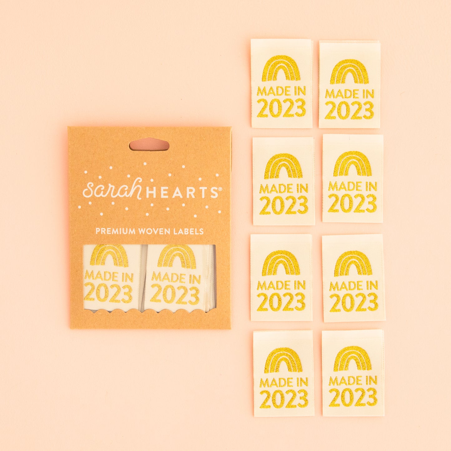 Made in 2023 Metallic Gold Woven Labels